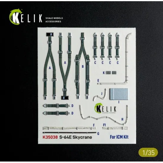 Kelik K35038 1/35 S-64e Skycrane - Interior 3d Decals For Icm Kit