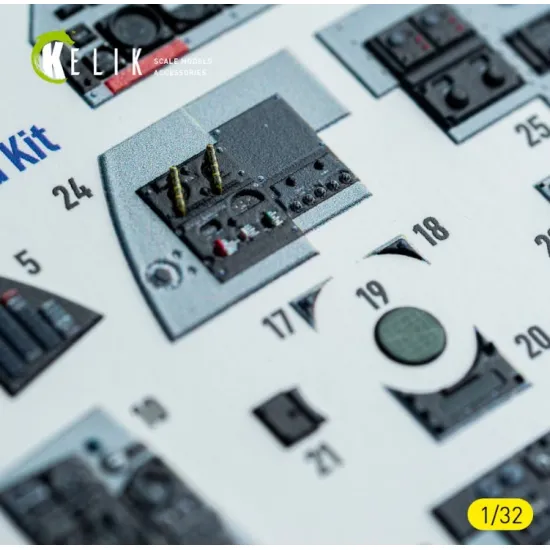 Kelik K32048 1/32 F-4c - Interior 3d Decals For Tamiya Kit