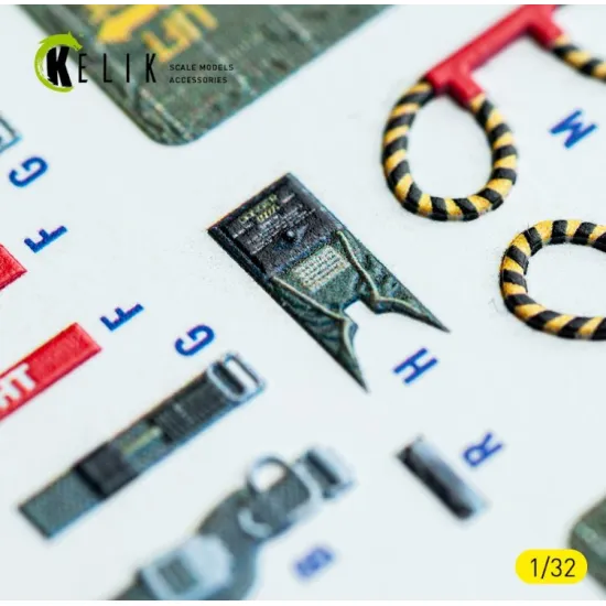 Kelik K32048 1/32 F-4c - Interior 3d Decals For Tamiya Kit