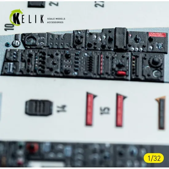 Kelik K32048 1/32 F-4c - Interior 3d Decals For Tamiya Kit