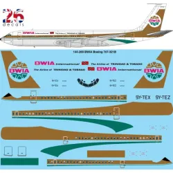 26decals 144-269 1/144 Bwia Boeing 707-320b Laser Decal For Aircraft