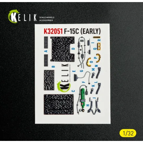 Kelik K32051 1/32 F-15c Early - Interior 3d Decals For Tamiya Kit