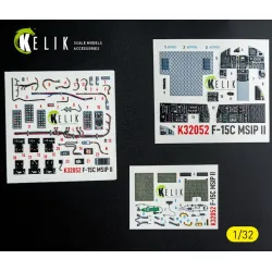 Kelik K32052 1/32 F-15c Msip Ii- Interior 3d Decals For Tamiya Kit