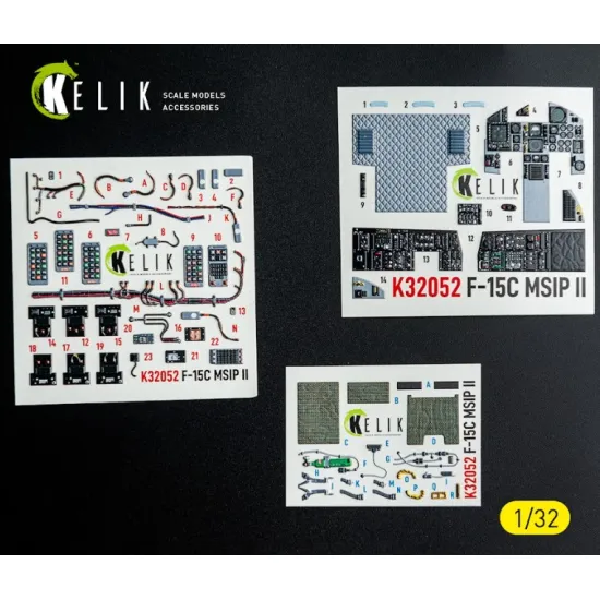Kelik K32052 1/32 F-15c Msip Ii- Interior 3d Decals For Tamiya Kit