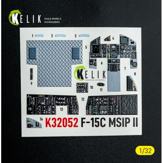 Kelik K32052 1/32 F-15c Msip Ii- Interior 3d Decals For Tamiya Kit