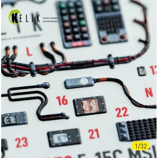 Kelik K32052 1/32 F-15c Msip Ii- Interior 3d Decals For Tamiya Kit
