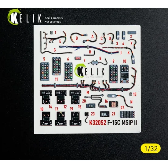 Kelik K32052 1/32 F-15c Msip Ii- Interior 3d Decals For Tamiya Kit