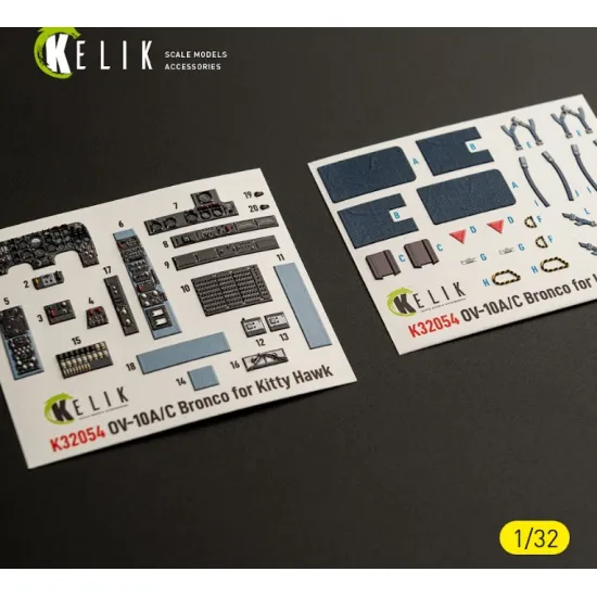 Kelik K32054 1/32 Ov-10a/C Bronco - Interior 3d Decals For Kitty Hawk/Zimi Models Kit