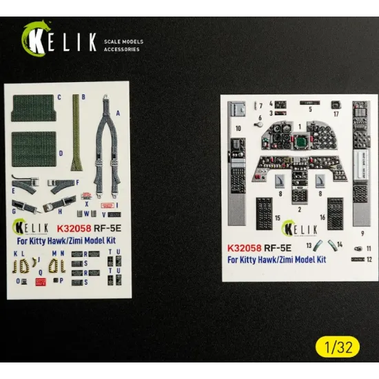 Kelik K32058 1/32 Rf-5e - Interior 3d Decals For Kitty Hawk/Zimi Models Kit