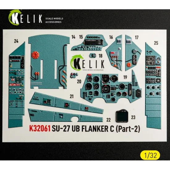 Kelik K32061 1/32 Su-27ub Flanker C - Interior 3d Decals For Trumpeter Kit