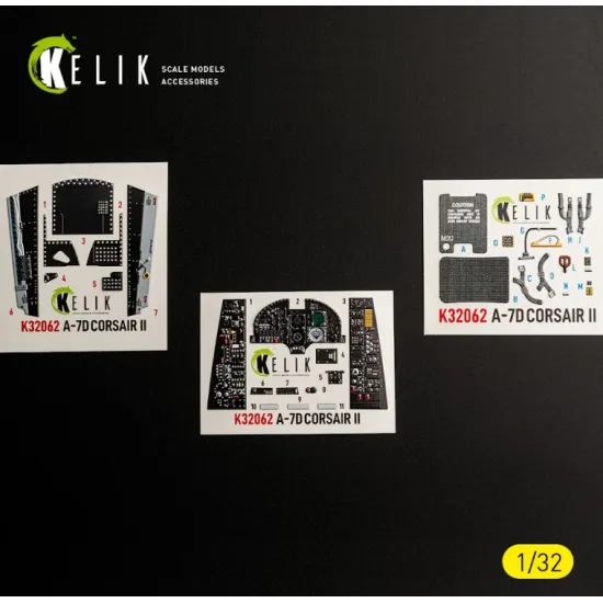 Kelik K32062 1/32 A-7d Corsair Ii - Interior 3d Decals For Trumpeter Kit