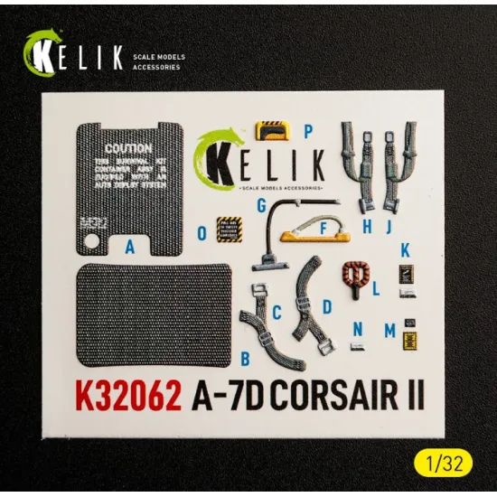 Kelik K32062 1/32 A-7d Corsair Ii - Interior 3d Decals For Trumpeter Kit