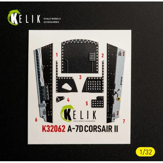 Kelik K32062 1/32 A-7d Corsair Ii - Interior 3d Decals For Trumpeter Kit