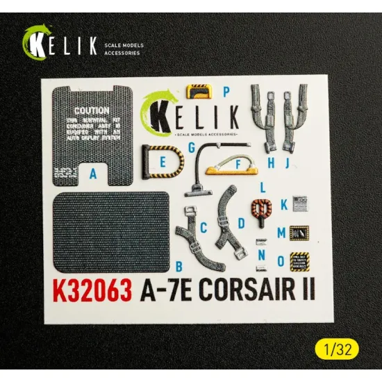 Kelik K32063 1/32 A-7e Corsair Ii - Interior 3d Decals For Trumpeter Kit