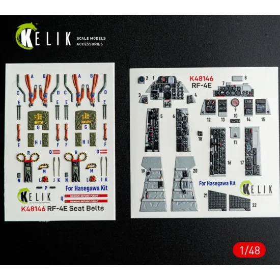 Kelik K48146 1/48 Rf-4e - Interior 3d Decals For Hasegawa Kit