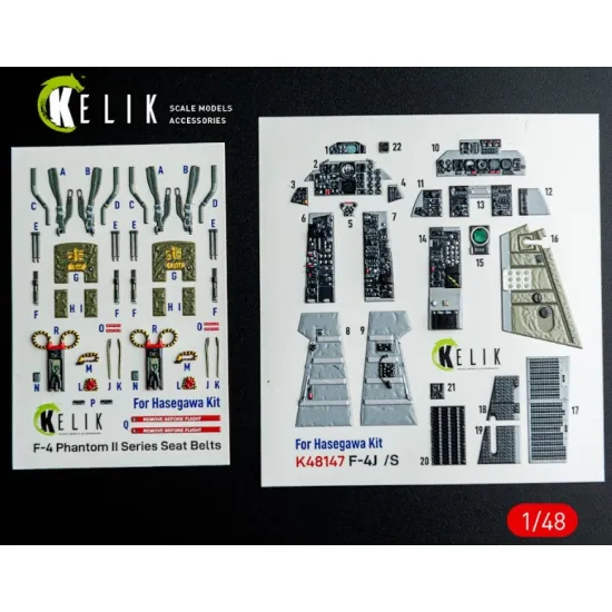 Kelik K48147 1/48 F-4j/S - Interior 3d Decals For Hasegawa Kit