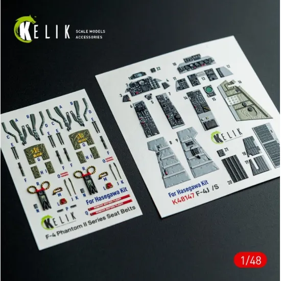 Kelik K48147 1/48 F-4j/S - Interior 3d Decals For Hasegawa Kit