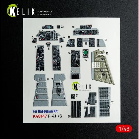 Kelik K48147 1/48 F-4j/S - Interior 3d Decals For Hasegawa Kit