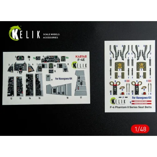 Kelik K48148 1/48 F-4e - Interior 3d Decals For Hasegawa Kit