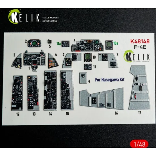 Kelik K48148 1/48 F-4e - Interior 3d Decals For Hasegawa Kit