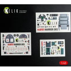 Kelik K48151 1/48 Harrier Gr3 - Interior 3d Decals For Kinetic Kit