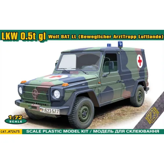 Ace 72473 1/72 Wolf Bat Ll Beweglicher Arzttrupp Luftlande Lkw 0/5t Gl Panel One Radstadt 2650 Typ460/461