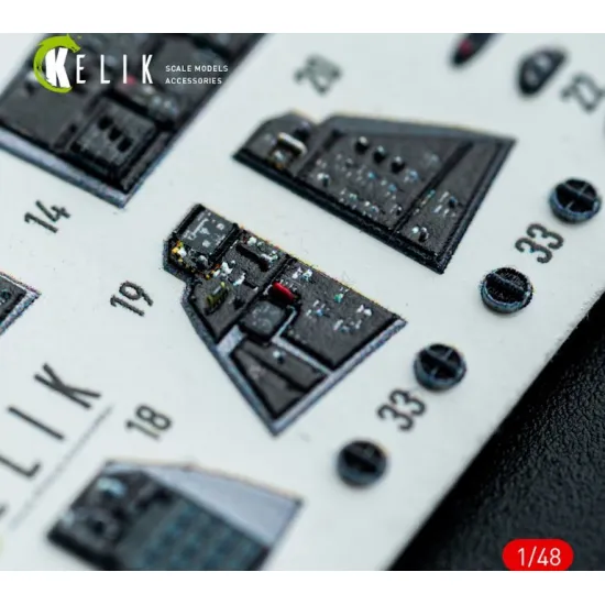 Kelik K48159 1/48 F-14d - Interior 3d Decals For Gwh Kit