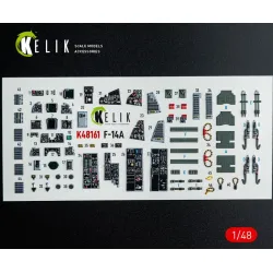 Kelik K48161 1/48 F-14a - Interior 3d Decals For Gwh Kit