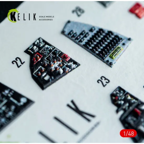 Kelik K48161 1/48 F-14a - Interior 3d Decals For Gwh Kit