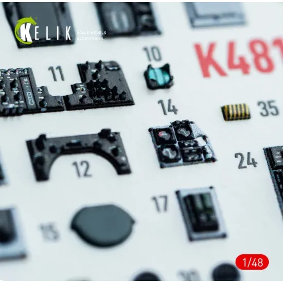Kelik K48161 1/48 F-14a - Interior 3d Decals For Gwh Kit