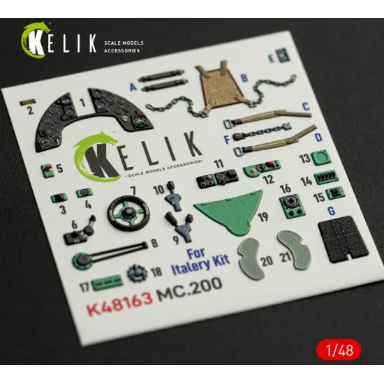 Kelik K48163 1/48 Mc 200 - Interior 3d Decals For Italeri Kit