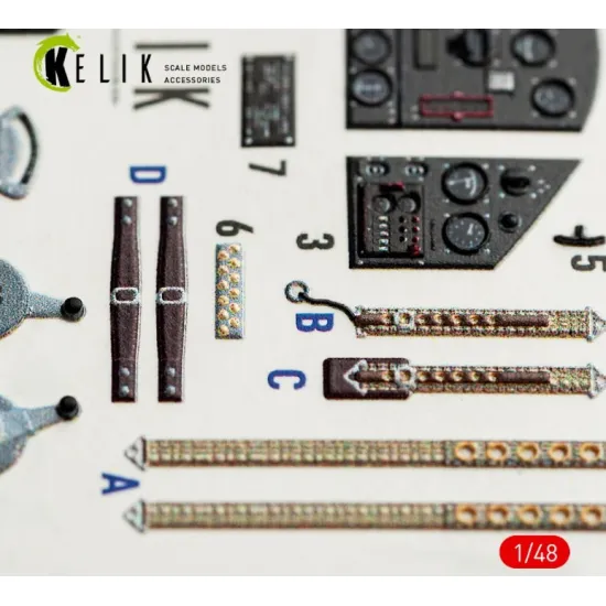 Kelik K48164 1/48 Fokker D Xxi - Interior 3d Decals For Special Hobby Kit
