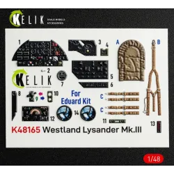 Kelik K48165 1/48 Westland Lysander Mk Iii - Interior 3d Decals For Eduard Kit