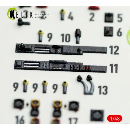 Kelik K48167 1/48 Hs-129 B - Interior 3d Decals For Takom Kit