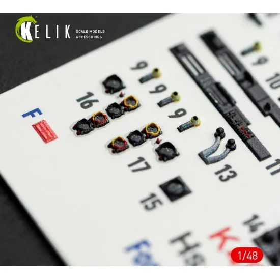 Kelik K48167 1/48 Hs-129 B - Interior 3d Decals For Takom Kit