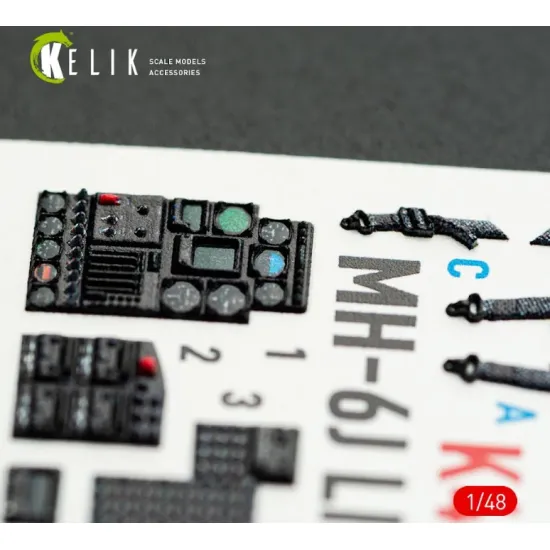 Kelik K48168 1/48 Mh-6j Little Bird - Interior 3d Decals For Icm Kit