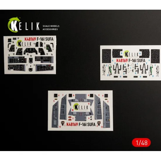 Kelik K48169 1/48 F-16i Sufa - Interior 3d Decals For Gwh Kit