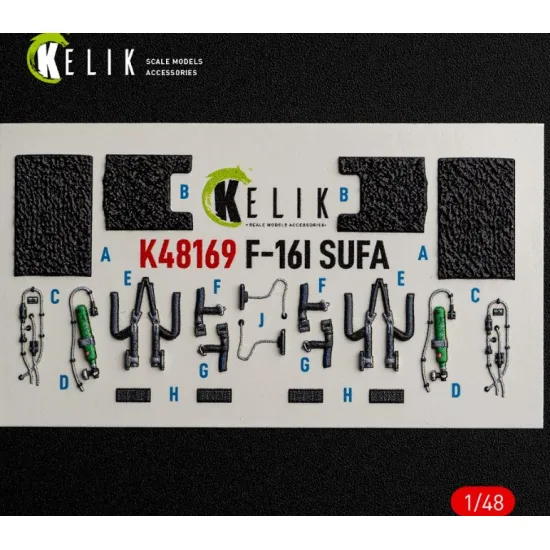 Kelik K48169 1/48 F-16i Sufa - Interior 3d Decals For Gwh Kit