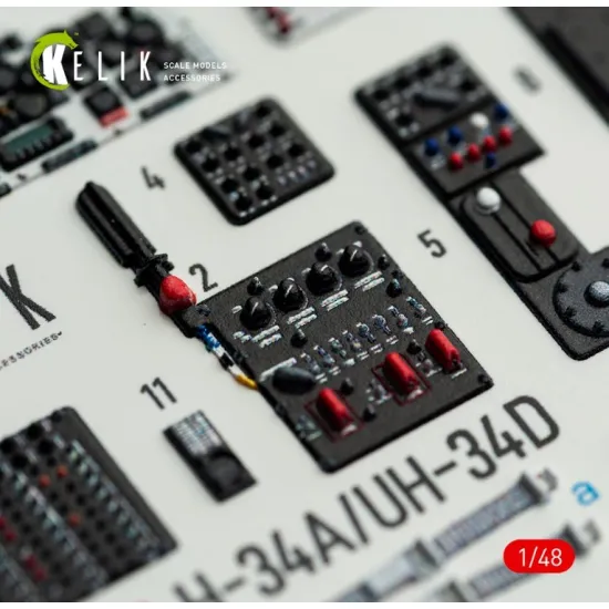 Kelik K48172 1/48 H-34a/Uh-34d - Interior 3d Decals For Italeri Kit