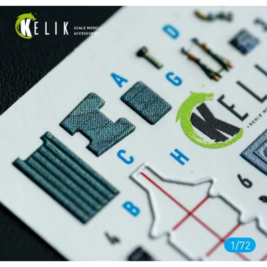 Kelik K72224 1/72 Av-8a Harrier Early - Interior 3d Decals For Italeri Kit