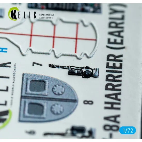Kelik K72224 1/72 Av-8a Harrier Early - Interior 3d Decals For Italeri Kit