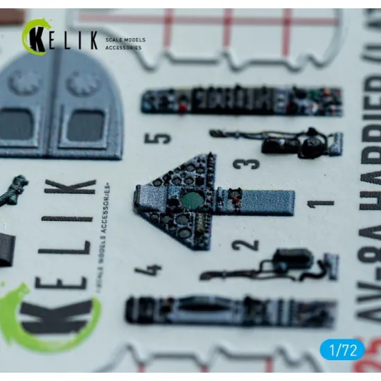 Kelik K72225 1/72 Av-8a Harrier Late - Interior 3d Decals For Italeri Kit