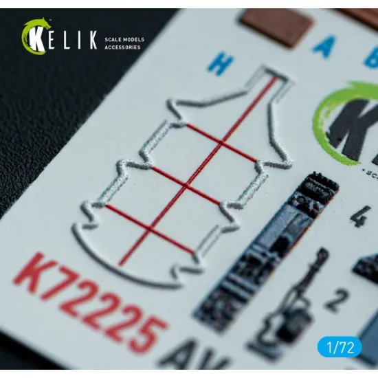 Kelik K72225 1/72 Av-8a Harrier Late - Interior 3d Decals For Italeri Kit