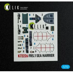 Kelik K72226 1/72 Frs 1 Sea Harrier - Interior 3d Decals For Italeri Kit