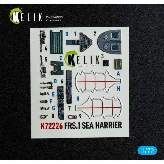 Kelik K72226 1/72 Frs 1 Sea Harrier - Interior 3d Decals For Italeri Kit