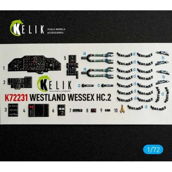 Kelik K72231 1/72 Westland Wessex Hc 2 - Interior 3d Decals For Airfix Kit