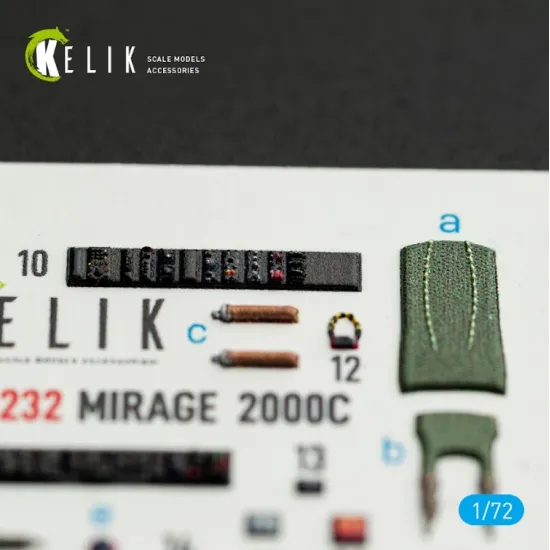 Kelik K72232 1/72 Mirage-2000c - Interior 3d Decals For Dreammodel Kit
