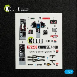 Kelik K72233 1/72 Chinese J-10b - Interior 3d Decals For Trumpeter Kit