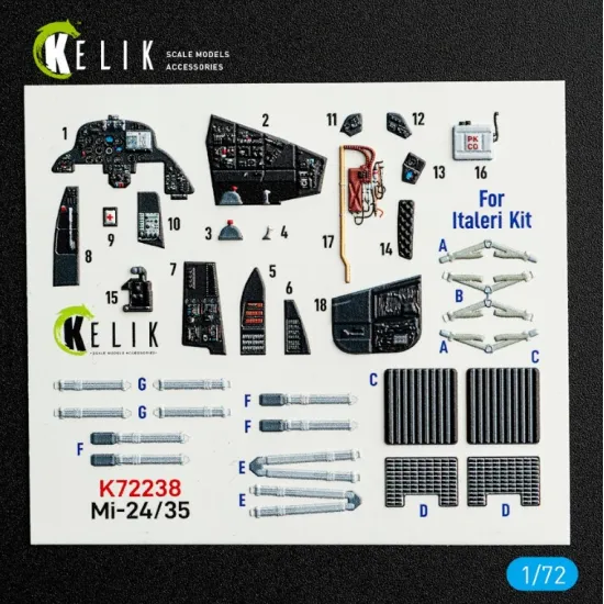 Kelik K72238 1/72 Mi-35/24 - Interior 3d Decals For Italeri Kit