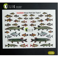 Kelik Ka35001 1/35 River Fish Set Type 1 3d Decal For Dioramas